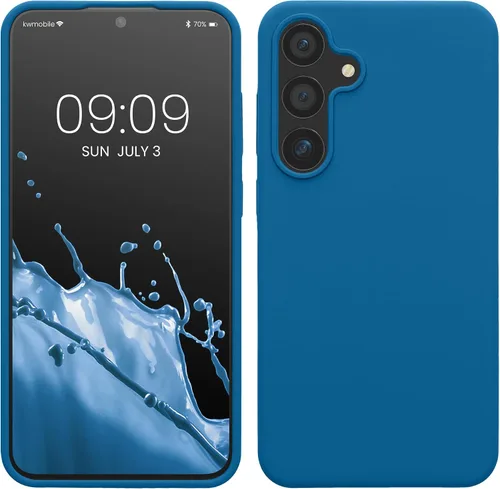 Vista 21 de kwmobile Funda compatible con Samsung Galaxy S9 - Funda de silicona TPU con acabado suave - Blue Reef
