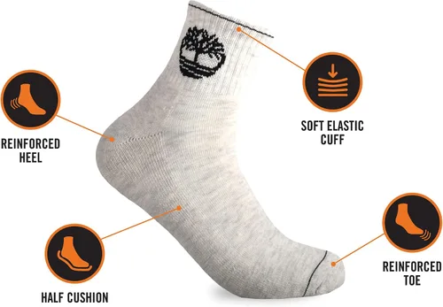 Vista 2 de Timberland Paquete de 6 calcetines de cuarto para hombre