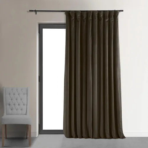 Vista 64 de HPD Half Price Drapes Cortinas Opacas Térmicas de Terciopelo Signature para Sala de Estar de 63 Pulgadas de Largo (1 Panel) con Bolsillo para Barra
