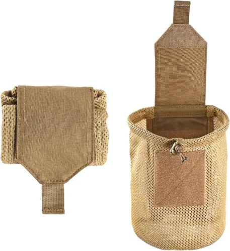 Vista 10 de SABADO Bolsa táctica Molle de malla de malla para cinturón con cordón, plegable, flexible, duradera, con gancho y bucle, se despliega con una