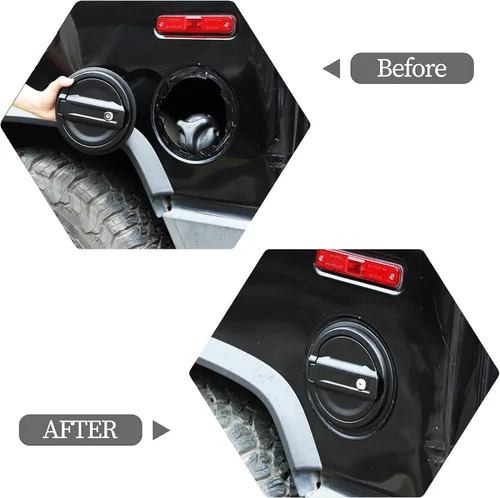 Vista 3 de PIUGILH Cubierta de puerta de llenado de combustible con bloqueo compatible con accesorios Hummer H2 2003-2009, cubierta de puerta de tanque de tapa