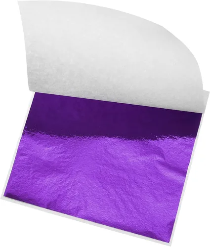 Vista 9 de MECCANIXITY Hoja de hoja dorada, papel de hoja negra, 3.3 x 3.1 pulgadas para decoración artística, esculturas, pintura, paquete de 100