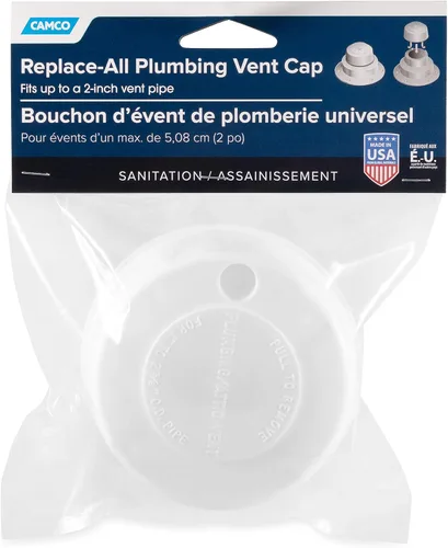 Vista 4 de Camco 40034 Tapa de ventilación de plomería de repuesto (blanco polar) (paquete de 6)
