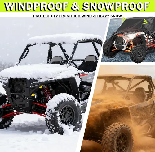 Vista 3 de UTV Cover for CFMoto UForce LTD 2011-2018, Side By Side UTV Cover All Weather Outdoor Storage Watertight with Reflective Strips Heavy Duty SXS