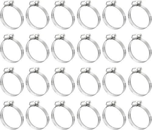 Vista 9 de uxcell Abrazadera de manguera de engranaje helicoidal, 12 abrazaderas de manguera de acero inoxidable ajustables de 1 a 1 1/2 pulgadas para asegurar