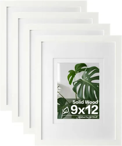 Vista 85 de Egofine - Marcos de fotos de 4 x 6 pulgadas (4 unidades) cubiertos por plexiglás, para fotos de 3 x 4.5 pulgadas / 3.5 x 5 pulgadas con paspartú