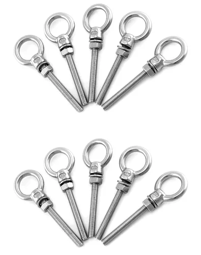 Vista 23 de QWORK Cáncamos roscados, paquete de 5, 3/4" x 4" tornillos de acero inoxidable de grado marino para hombro