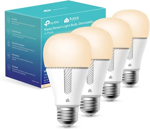 Vista 9 de Kasa Smart Bombillas que funcionan con Alexa y Google Home, bombilla LED inteligente regulable, A19, 9 W, 800 lúmenes, blanco suave (2700 K)