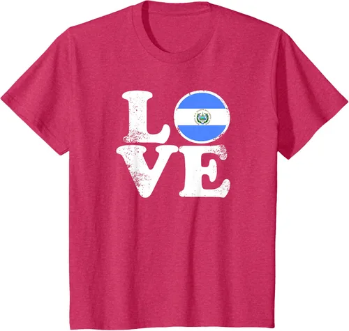 Vista 79 de Love El Salvador Flag tShirt Home Pride Distressed Tee T-Shirt