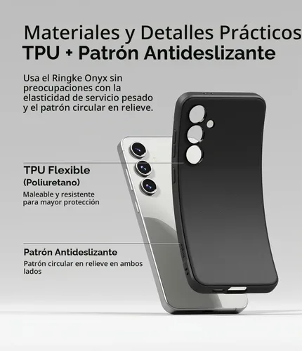Vista 7 de Ringke Onyx Funda para Samsung Galaxy S24 FE [compatible con MagSafe] resistente al aceite y a la suciedad, protección mejorada del lente