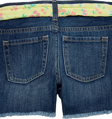 Vista 7 de The Children's Place Pantalones cortos de mezclilla con cinturón para niña