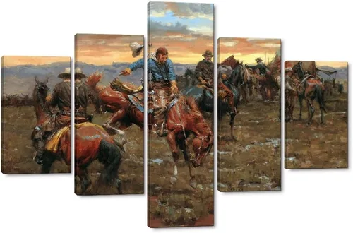 Vista 35 de 5 piezas de pintura sobre lienzo ardiente de fénix dibujado en estilo heráldico fuego fénix arte de pared vintage impresiones obras de arte arte