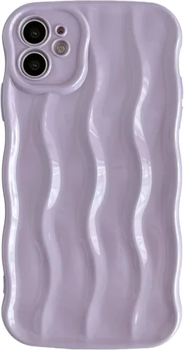 Vista 11 de Caseative Funda para iPhone 11, diseño de ondas rizadas, suave, compatible con iPhone (azul, iPhone 11)