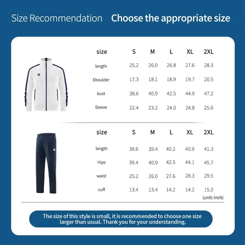Vista 4 de ANOTWENER Trajes deportivos de 2 piezas para hombre, cuello alto, manga larga con bolsillos laterales dobles, chaqueta y pantalones deportivos