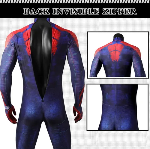 Vista 6 de Yakogy Disfraz de Halloween para niños y adultos, disfraz de superhéroe de elastano, estilo Zentai 3D