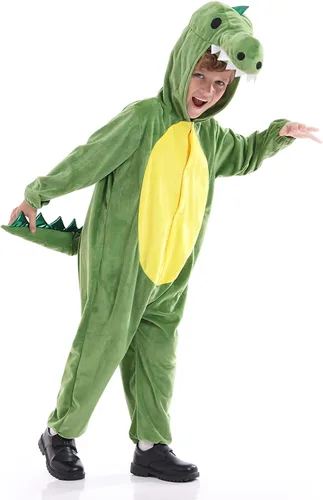 Vista 2 de Disfraz unisex de animales para niños, pijamas de animales con capucha para niños, disfraz de Halloween para niños y niñas