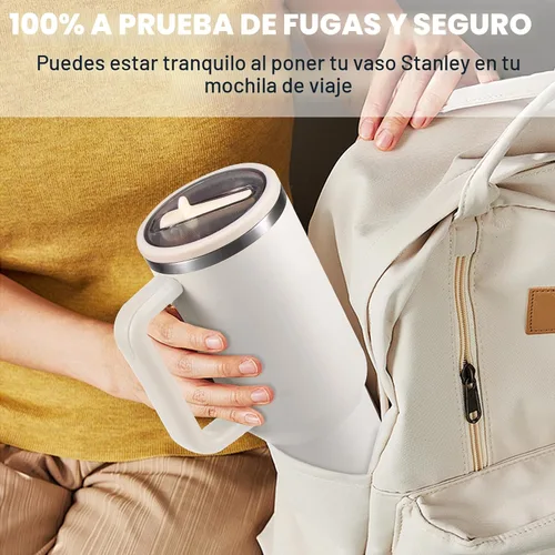 Vista 8 de Tapa a Prueba de Fugas de 30oz para Vaso Stanley Quencher H2.0, Tapa de Repuesto con Popote Abatible para Vaso de 30 oz Sin Derrames Cubierta