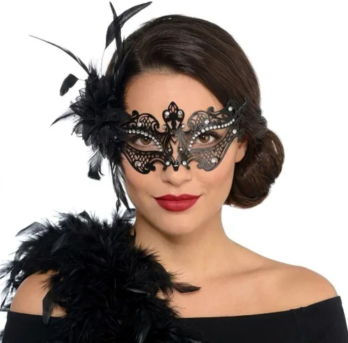 Vista 10 de Crown Display Masquerade Mask, Costume Half Face Masks for Women & Men