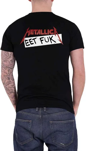 Vista 2 de Metallica T Shirt Eet Fuk Band Logo Official Mens Black