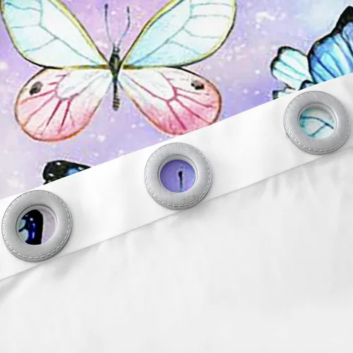 Vista 6 de Feelyou Cortinas de ventana con diseño de panda lindo para dormitorio, sala de estar, diseño de oso panda de dibujos animados, cortinas de mariposa