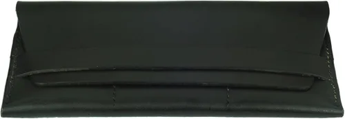 Vista 4 de Billetera de cuero para pasaporte color negro hecho a mano 3 ranuras CC pasaporte y bolsillo para efectivo