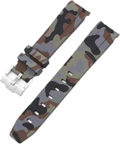 Vista 19 de Correa de camuflaje para Omega Moon Curvo Extremo Pulsera de goma de silicona Hombres Mujeres Sport Watch Band Accesorio 0.787 in