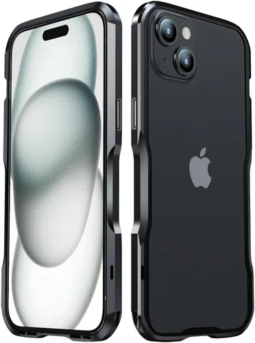 Vista 35 de Parachoques de aluminio compatibles con iPhone 12 Mini de 5.4 PULGADAS, estuche con marco metálico, parachoques delgado de diseño genial y Negro