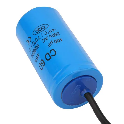 Vista 4 de Condensadores de arranque del motor CD60 400uF con cable de plomo 250V AC 50/60Hz Condensador de motor de funcionamiento