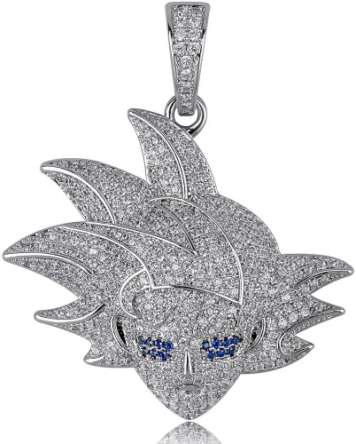 Vista 3 de KMASAL Hip Hop Cartoon Iced Out Bling Zirconia Pendant Chain Charm 18K Gold Plated Necklace for Men Women