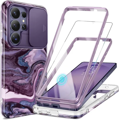 Vista 15 de GVIEWIN para Samsung Galaxy S23 Ultra Funda con cubierta deslizante para cámara, [Protector de pantalla incorporado] [2 Marcos frontales] Funda