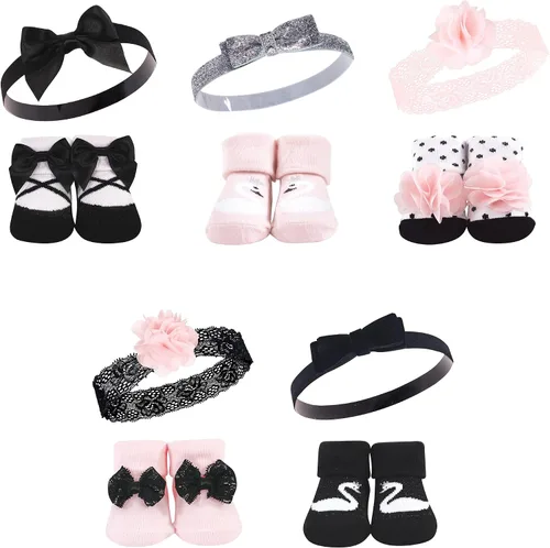 Vista 60 de Hudson Baby Conjunto de regalo de diadema y calcetines para niña