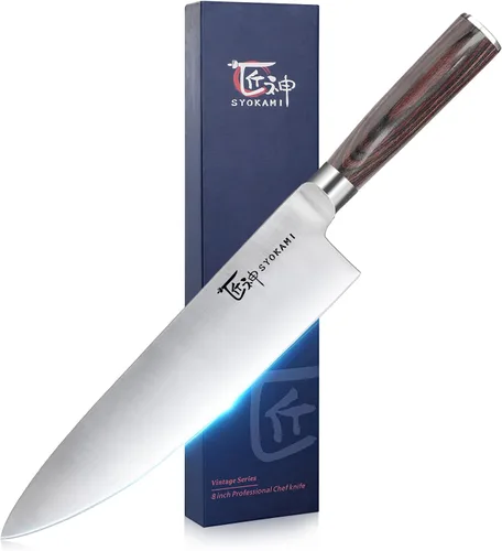 Vista 3 de SYOKAMI Kiritsuke - Cuchillo de chef japonés de 8.2 pulgadas+8 pulgadas