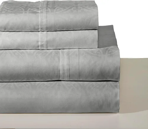Vista 11 de Pointehaven - Fundas de almohada bordadas de algodón Euro de 300 hilos, Algodón, Bone, Completo