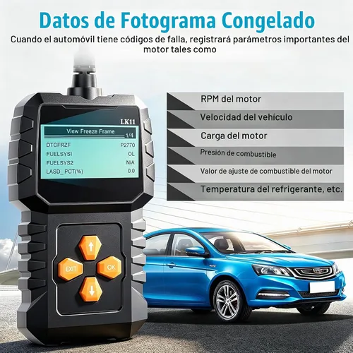 Vista 4 de Escáner OBD2 de Configuración Fácil Plug-Play: Lector de Códigos Profesional para Borrar y Restablecer Códigos de Error del Motor, Herramientas