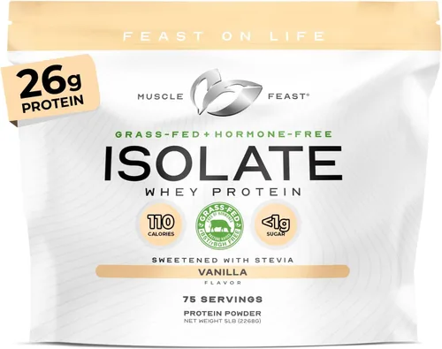 Vista 23 de Muscle Feast Proteína de suero aislada de vacas alimentadas a pasto, totalmente natural sin hormonas, criadas en pasto, Proteína de suero aislada