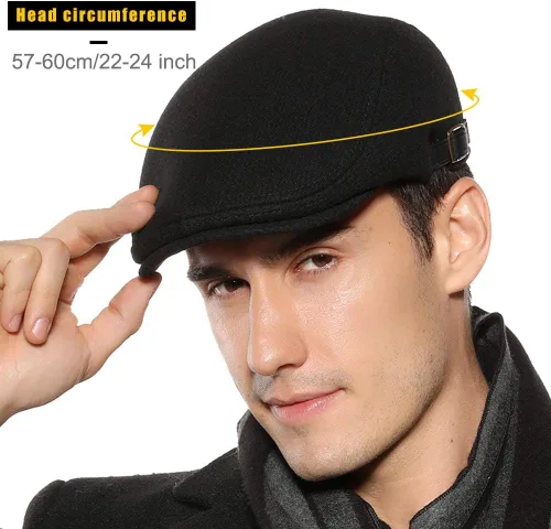 Vista 3 de Sumolux Gorra de invierno para hombre Newsboy
