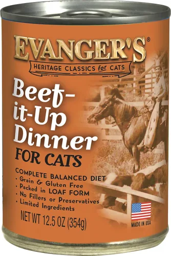 Vista 11 de Evanger's Heritage Classics Beef It Up - Cena para gatos, 24 unidades, 5.5 onzas cada uno, carne fresca de mercado, sin granos, ingredientes