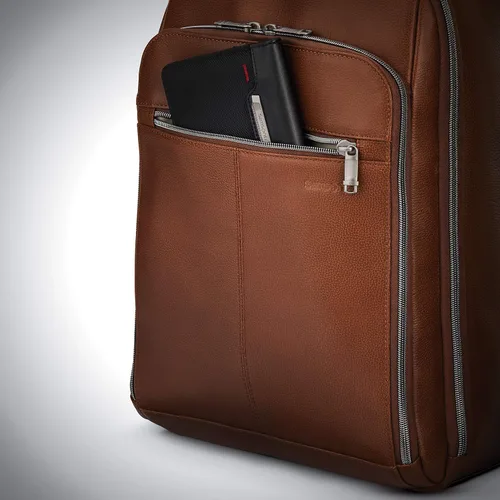 Vista 4 de Samsonite Mochila clásica de cuero, Coñac, Mochila clásica de cuero