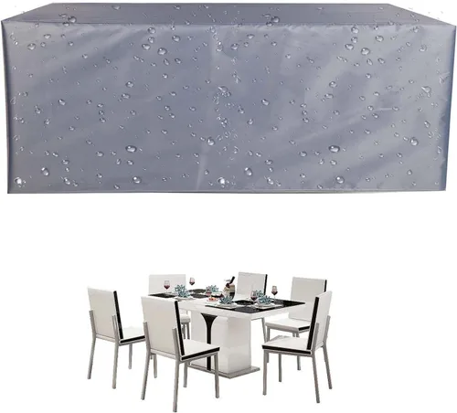 Vista 9 de Fundas negras para muebles de patio de 24 x 24 x 24 pulgadas, cubierta para muebles de exterior, impermeable, a prueba de polvo, rectangular, 420D