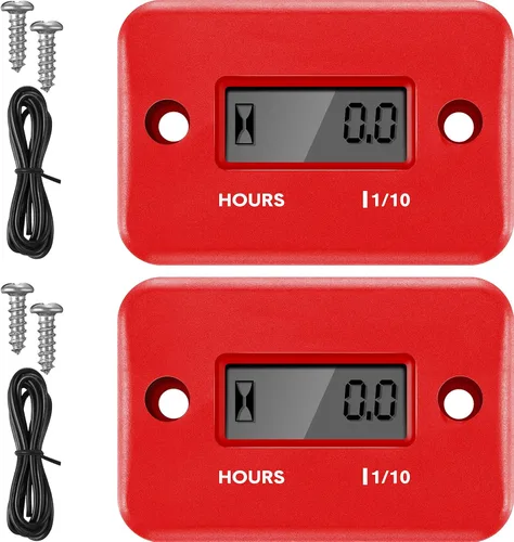 Vista 10 de 2 Piezas Medidor de Hora Inductivo para Motor de Gasolina Cortacésped Moto de Tierra Motocicleta Motocross Moto de Nieve Karting Marino ATV Barco