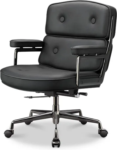 Vista 3 de Silla de oficina ejecutiva ergonómica con respaldo medio, silla de escritorio para computadora, silla giratoria ajustable con sillas de oficina