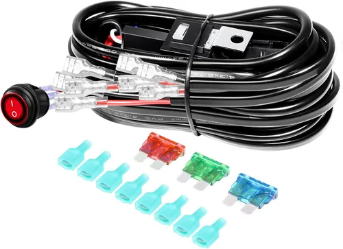 Vista 20 de SKYWORLD Kit de arnés de cableado de 1 cable de 10 pies para barra de luz de trabajo LED, interruptor de encendido/apagado de 14 V, kit de arnés