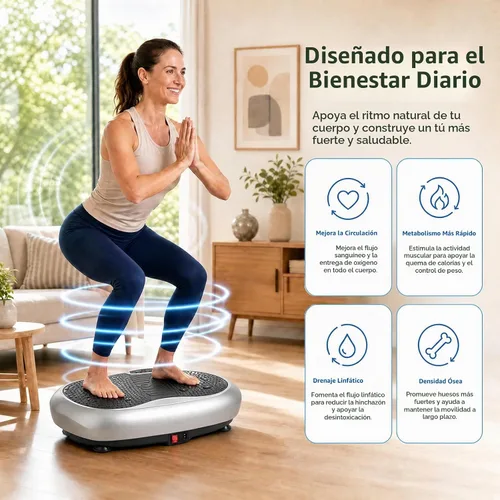 Vista 2 de Placa de vibración de cuerpo entero para drenaje linfático, 990 niveles de Plateado