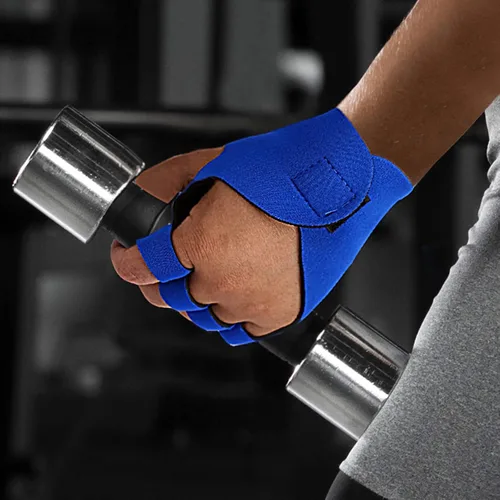 Vista 7 de Guantes de neopreno acolchados para levantamiento de pesas, guantes ventilados para seguimiento de ciclismo, deportes con protección completa