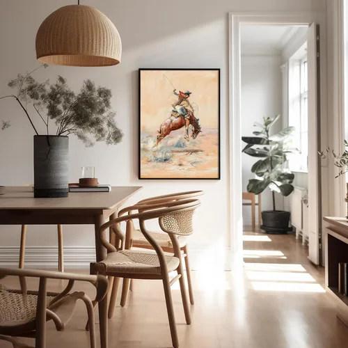 Vista 90 de Poster Master Póster vintage de The Lookout, estampado retro de vaquero, arte occidental, arte del salvaje oeste, arte de equitación, regalo