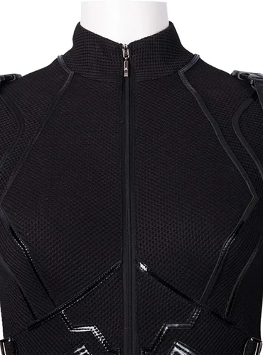Vista 3 de Disfraz de soldado galáctico para mujer, disfraz de Halloween o cosplay de lujo, color negro