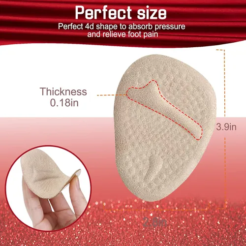 Vista 2 de Correct-Position Cojines de bola de pie (6 pares de almohadillas de gel), insertos de talón para mujer, cojines de talón para aliviar el dolor