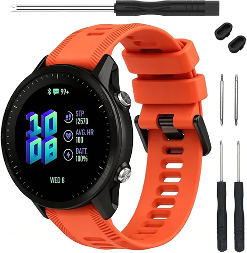 Vista 9 de Correa para reloj Garmin Forerunner 955 – Correa de repuesto de silicona suave para reloj inteligente 955 compatible con mujeres y hombres