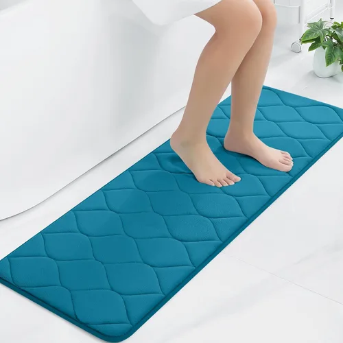 Vista 26 de Colorxy - Alfombra de baño de espuma viscoelástica, ultrasuave y antideslizante, absorbe el agua, lavable a máquina, tapete para suelos de ducha