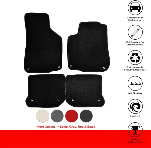 Vista 2 de IKON MOTORSPORTS - Alfombrillas compatibles con Volkswagen GLI MK4 1999-2005, de nailon, color negro, alfombra delantera y trasera, 2000 2001 2002